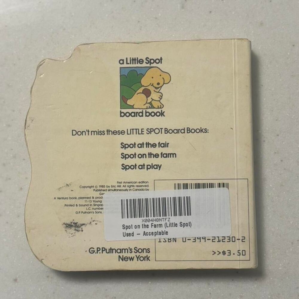 Spot on the Farm by Eric Hill Children’s Board Book Vintage Farm Animals Kids - Picture 2 of 2